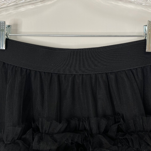 Black Layered Tulle Ruffle Midi Skirt – One Size - Picture 9 of 11